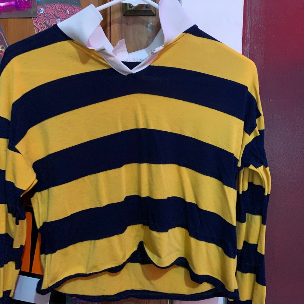 cropped striped polo - Picture 2 of 3